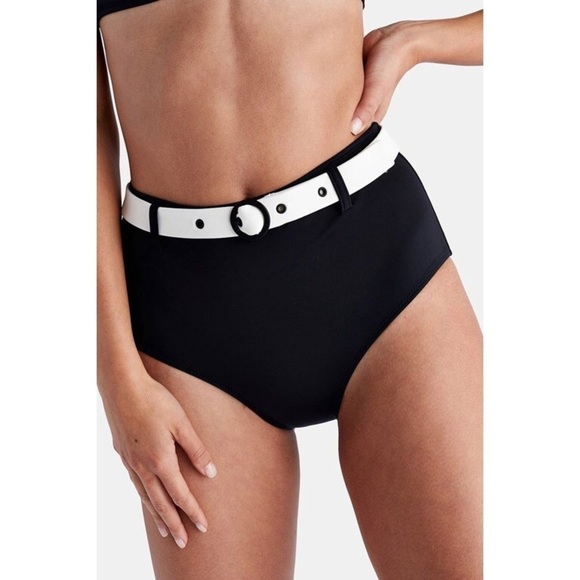Solid & Striped The Quinn Belted Bikini Bottom - Black XS - Picture 1 of 8